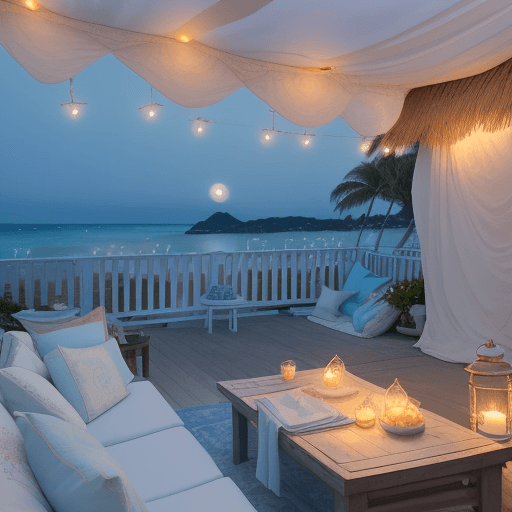 AI generated: A serene coastal location with a gentle breeze and the soothing sound of waves. The light blue and w...