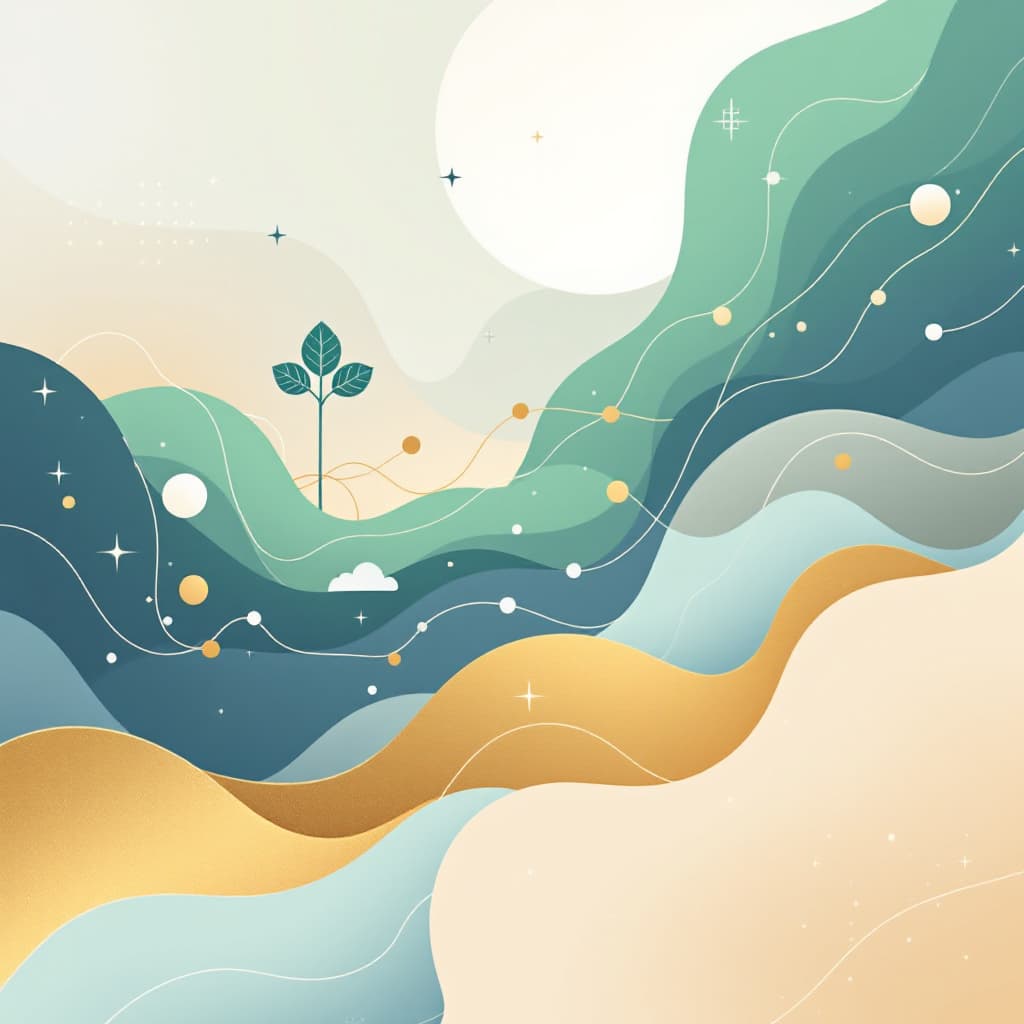 AI generated: A modern, abstract representation of economic growth and public procurement. The image features flow...