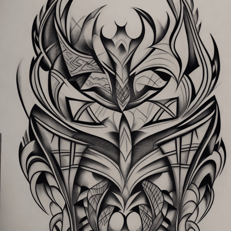 AI generated: neo tribal tattoo sketch