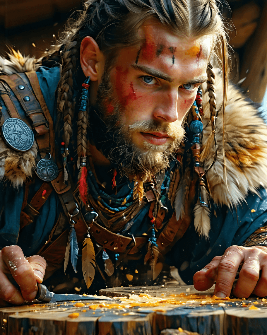 AI generated: Best quality, 4k, 8k, highres, masterpiece, extreme detail, photorealistic, colorful face. Norseman,...