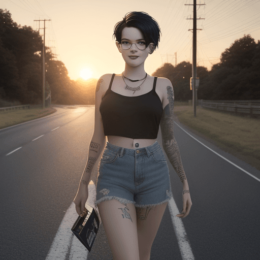 AI generated: Inspired by the singer Halsey, mdjrny-v4 style full length of photo of a ultra realistic beautiful c...
