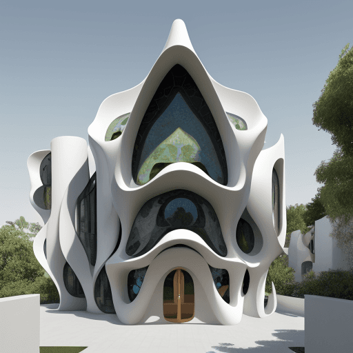 AI generated: modern architecture, inspired by Gaudi, minimalism, modern, --ar 3:4