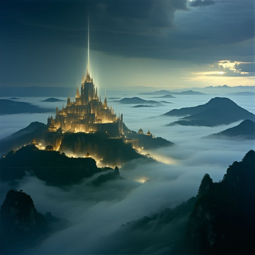 AI generated: A fine art, hyper-realistic, cinematic image of the golden city of heaven off in the distance.
The l...