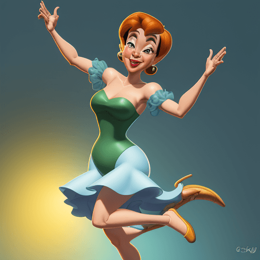 AI generated: goofy caricature of a bossa nova dancing artist in the art style of don bluth and pixar animation, r...