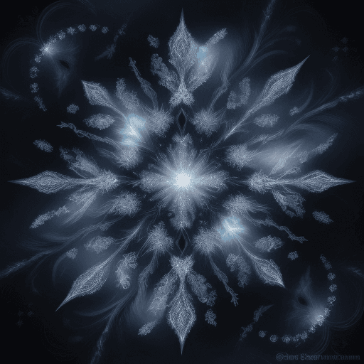 AI generated:  dark fantasy style art Experience the mesmerizing beauty of ice crystals swirling in the cosmic win...