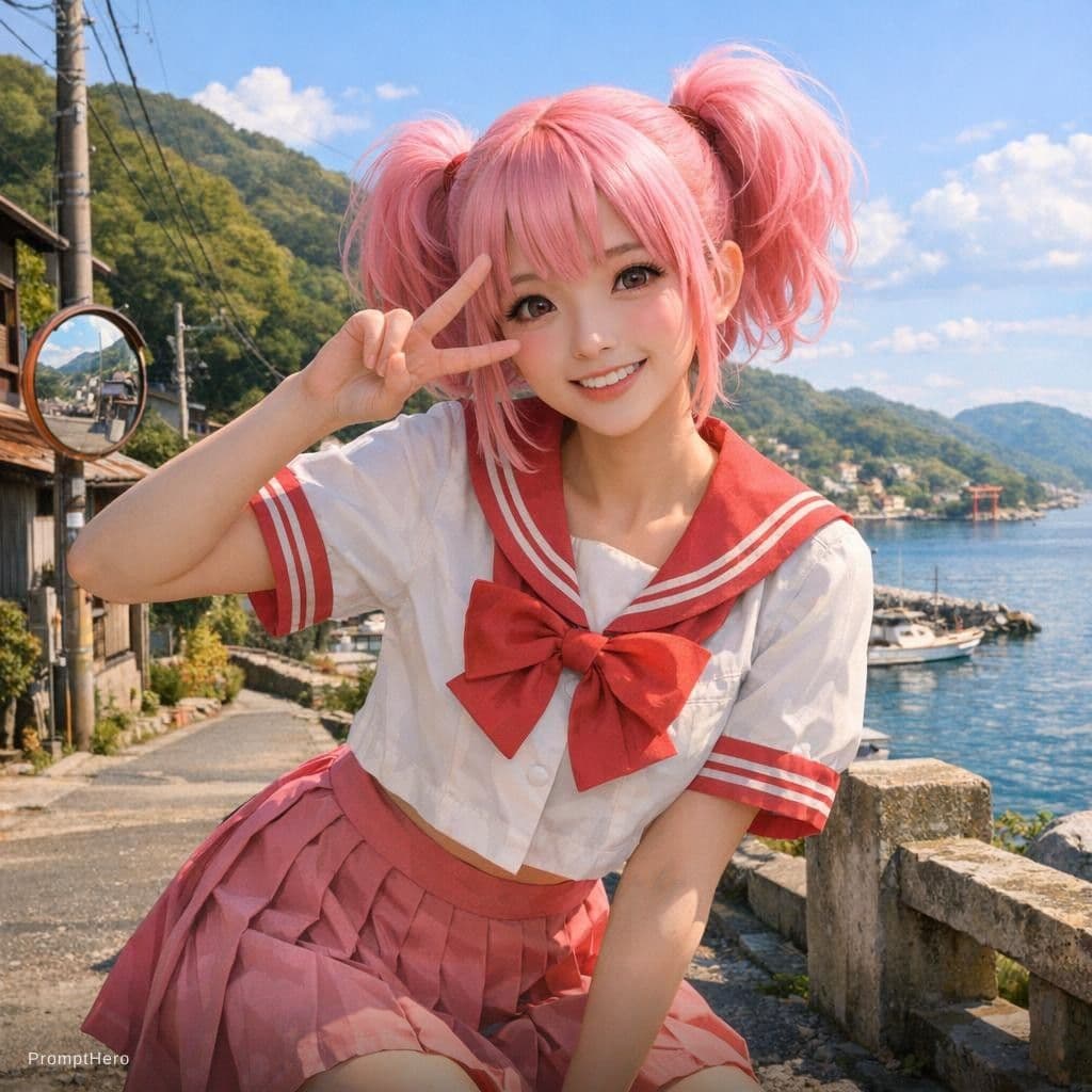AI generated: pinky Studio Ghibli 16k4d rfktrstyle"pose in a ultrarealistic background" <lora:Vut_out_XL_MU:0. 800...