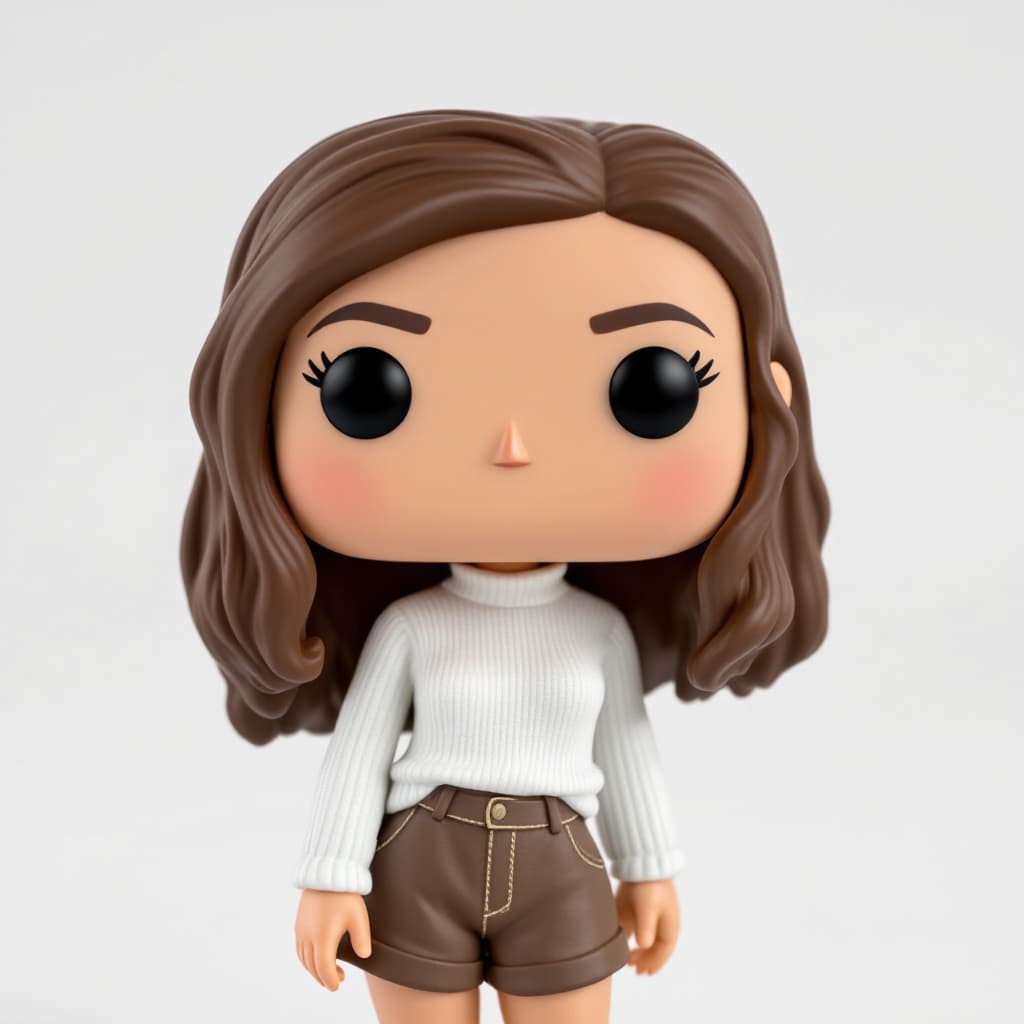 AI generated: Funko Pop Figure Description:

Hair: Long, wavy brown hair flowing naturally down to the shoulders, ...