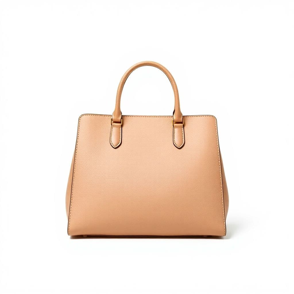 AI generated: High-quality professional product photo of a stylish ladies handbag placed on a clean minimal backgr...