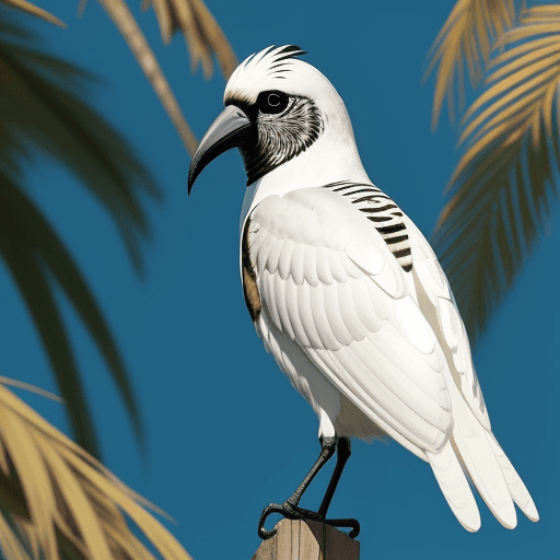 AI generated: Un pájaro blanco con plumas doradas