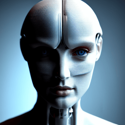AI generated: complex 3d render ultra detailed of a beautiful porcelain profile android face, cyborg, robotic part...