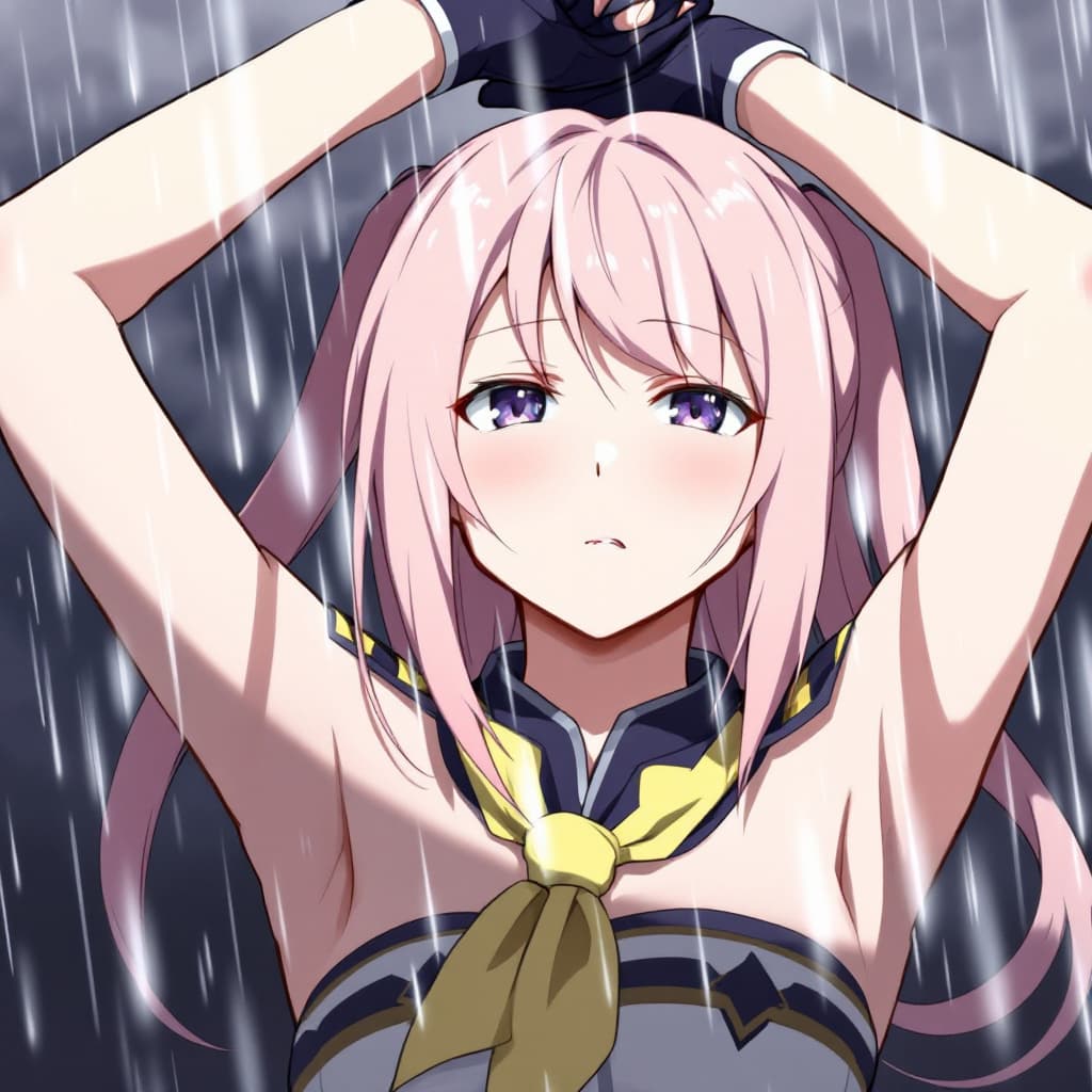 AI generated: masterpiece, best quality, , sakura bakushin o (umamusume) , , (close-up:1.2) , rain, cloud, cloudy,...