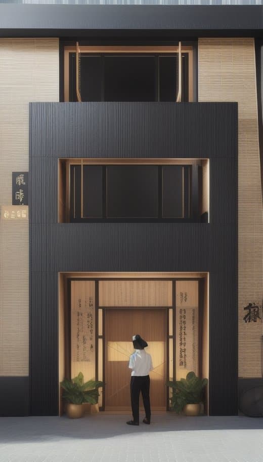 AI generated: The black rectangle is the metal texture of the advertising door head, the main title of the door is...