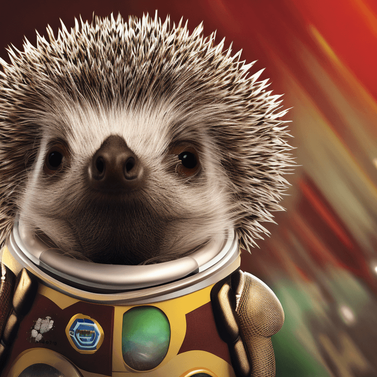 AI generated: Ralistic, ((Masterpiece, best quality)), cute hedgehog in spacesuit,  Ultra-High-Definition, Masterp...
