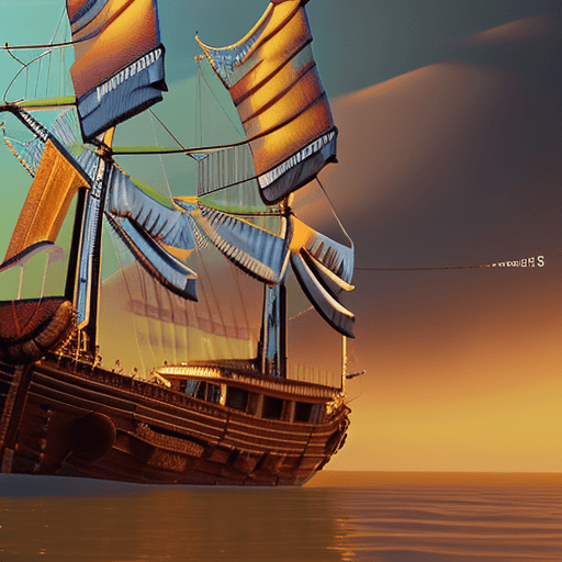 AI generated: ltra-realistic 4K image of a majestic sailing ship at sunrise, bathed in dramatic and cinematic ligh...