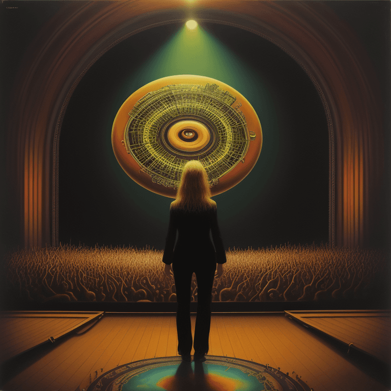 AI generated: music Album cover picture, surreal art oil picture, sound,  concert