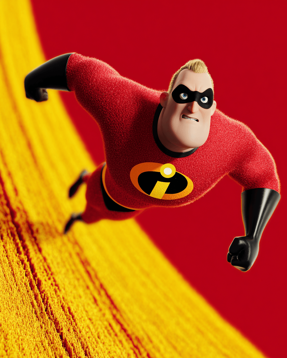 AI generated: cartoon 3D sunny bright Pixar-style image, super hero --chaos 75 --ar 4:5 --raw --stylize 750