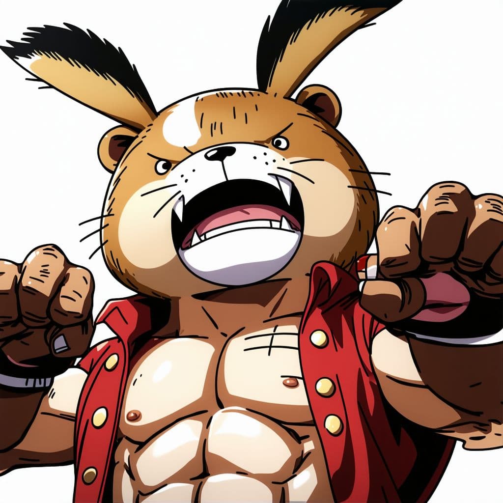 AI generated: one piece luffy powered up gear 5 but as an otter