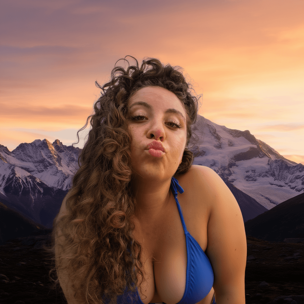AI generated: A serene mountain landscape at sunset with snow-capped peaks