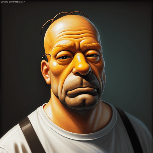 AI generated: Homer hiperrealistic, paint, 