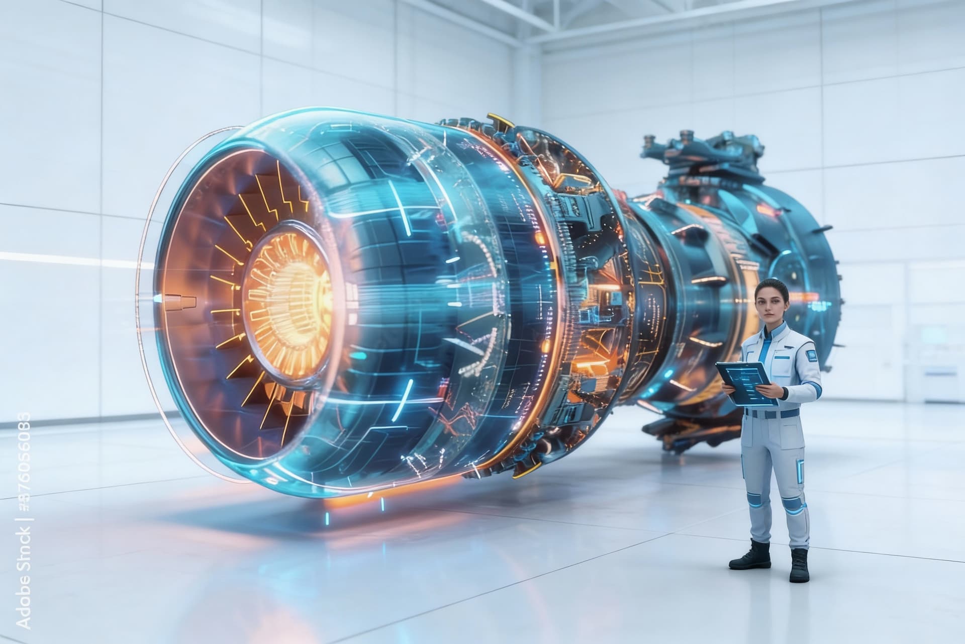 AI generated: Use the Reference Image to reimagine the View of the Futhesis ENGINE Design for any space vessel. Sh...