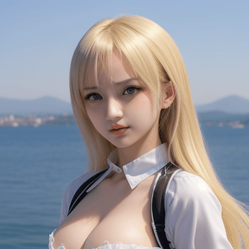 AI generated:  sena kashiwazaki per terra con sguardo arrabbiato e gli occhi lucidi