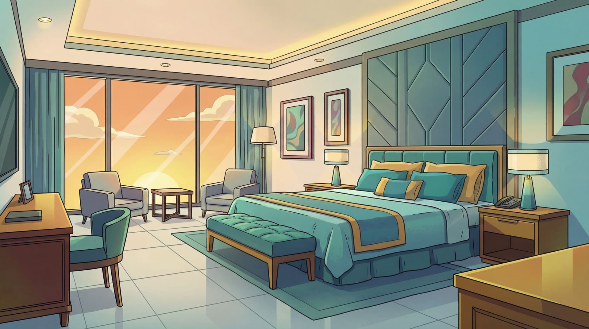 AI generated: can you change angle like close up angle to bed more front view.