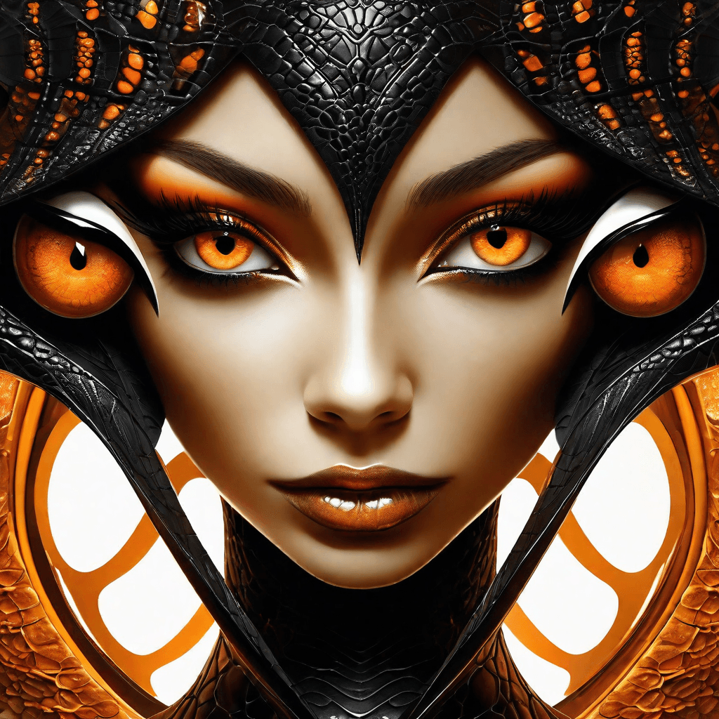 AI generated: A close up portrait (((imaginary female beautiful extra terrestrial being))) that embodies the essen...