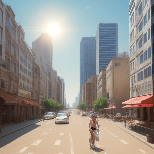 AI generated: city, very hot, summer, dry, sun

