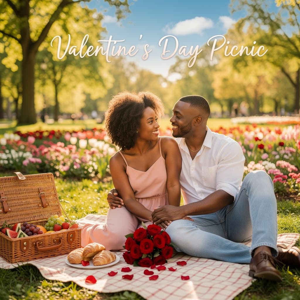 AI generated: A highly detailed, 4K photorealistic image of an African American couple enjoying a warm and cheerfu...