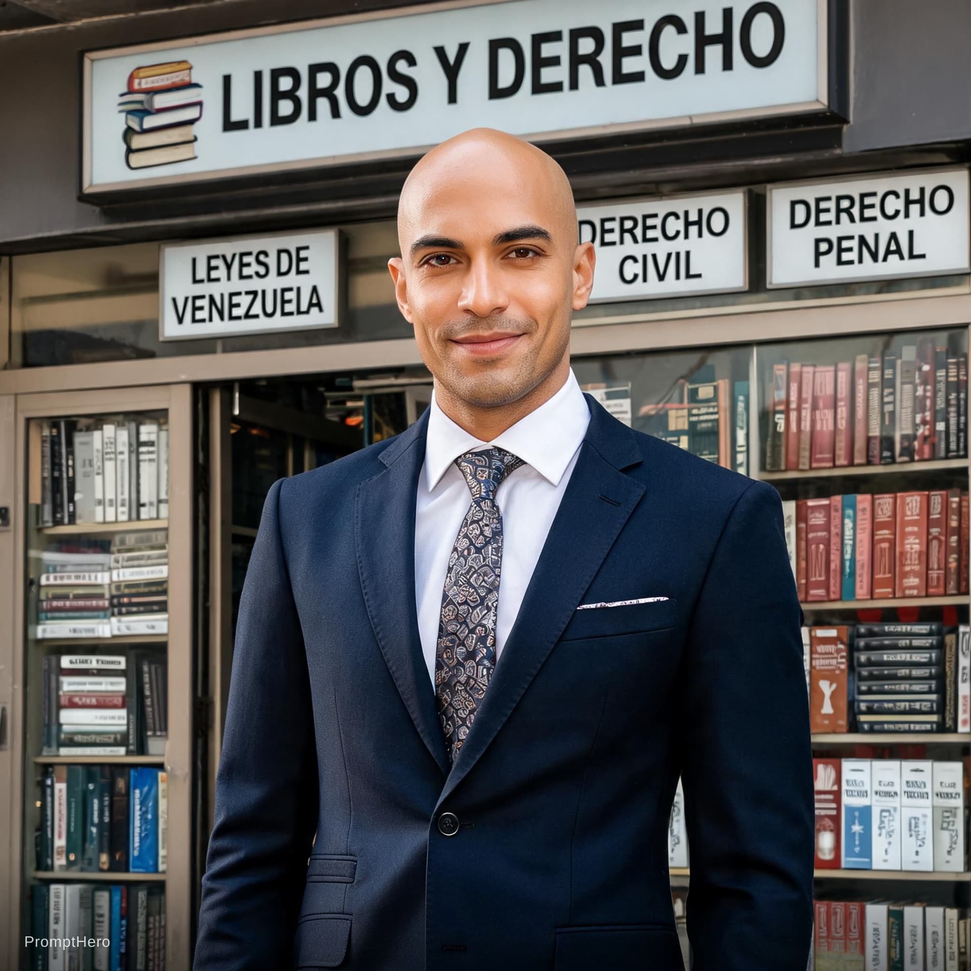 AI generated: an image of an attractive venezolano lawyer dressed in a designer suit.  Very stylish and handsome w...