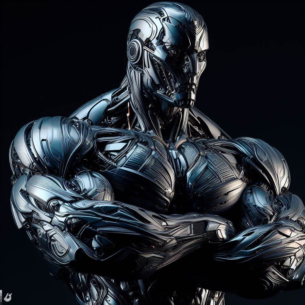 AI generated: 3d render, best quality, ultra realic, ultimate detailed, half-body shot : charismatic muscular huma...