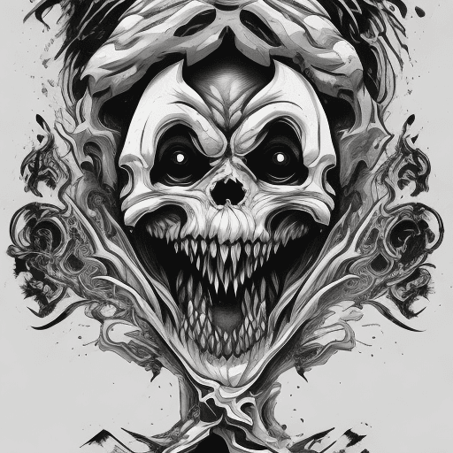 AI generated: logo icon of cartoon floating scary ghost, graffiti, tattoo, black and white, vector logo, sticker, ...