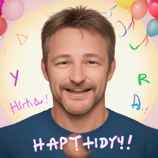 AI generated: Draw me a "Happy Birthday" picture
The man is 45 years old and has a very serous status.