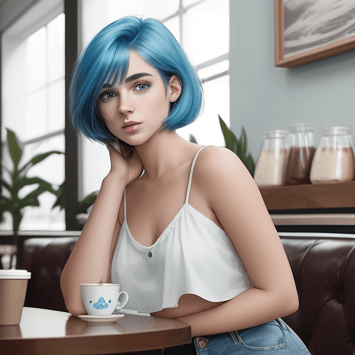AI generated: A photorealistic portrait of an 18-year-old girl with captivating beauty, her hair styled in a chic ...