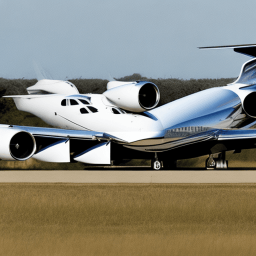 AI generated: rear view of a private jet with afterburning engines