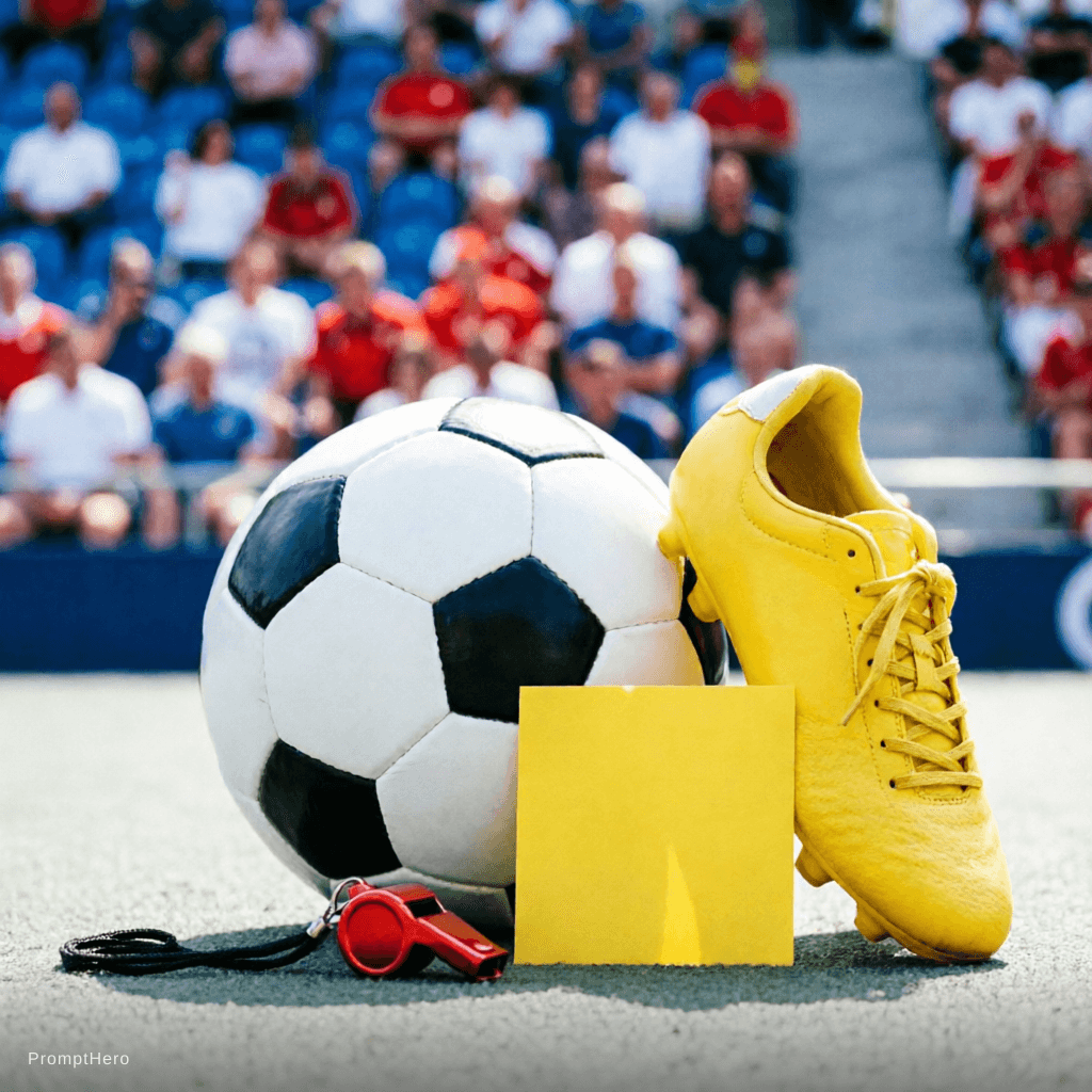 AI generated: generate a image that contains football goalpost and blured fans in the background and in the middle...