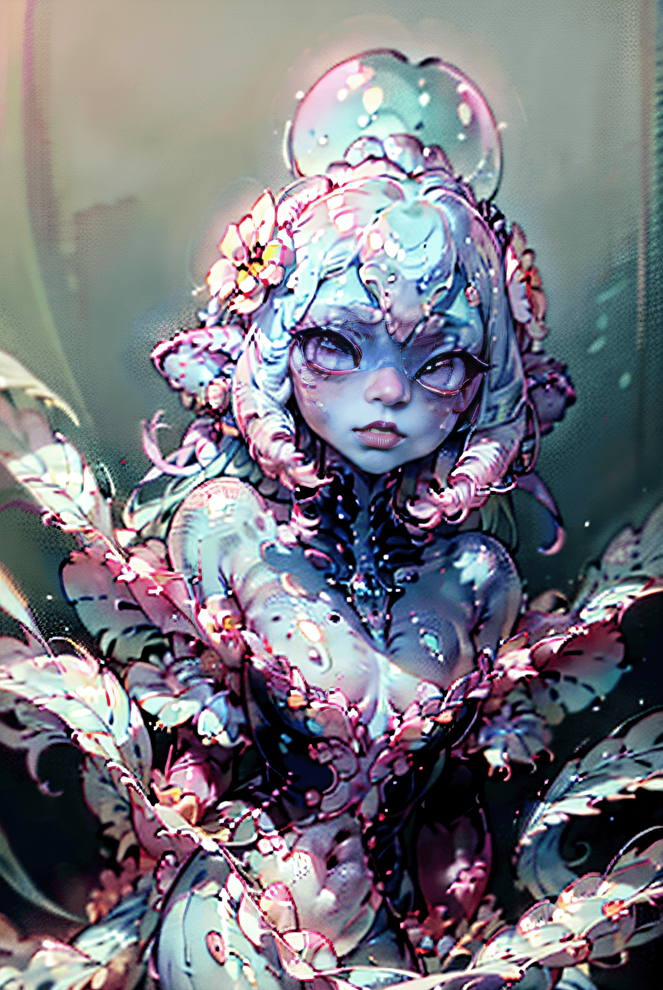 AI generated: pearl creature lora, best quality, masterpiece, a portrait of a creaturer mix_\(spring\),