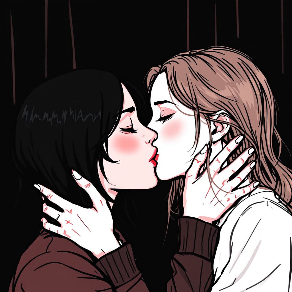 AI generated: lesbian kissing