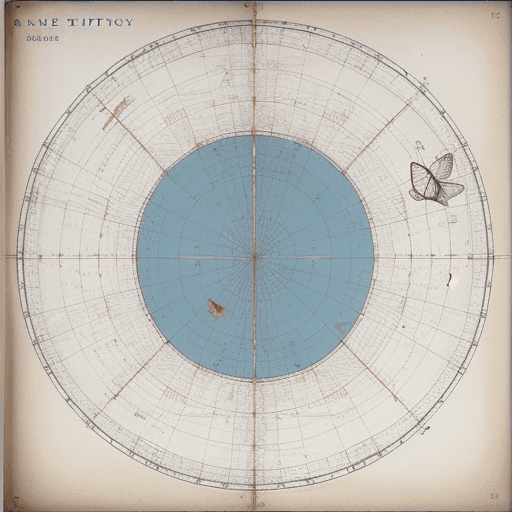 AI generated: only one character, a butterfly, non human, with glasses, looking at a nautical chart with great att...