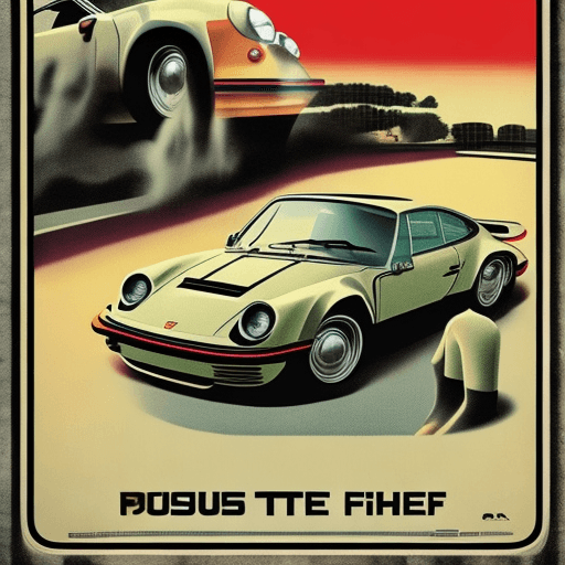 AI generated: : 1970s porsche car film movie posters in a graphical style --aspect 3:2