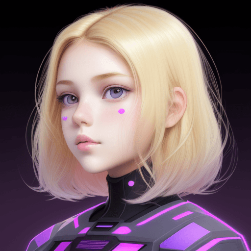 AI generated: Girl's face, half face program code, blonde, style computer graphics, background homogeneous, backgr...