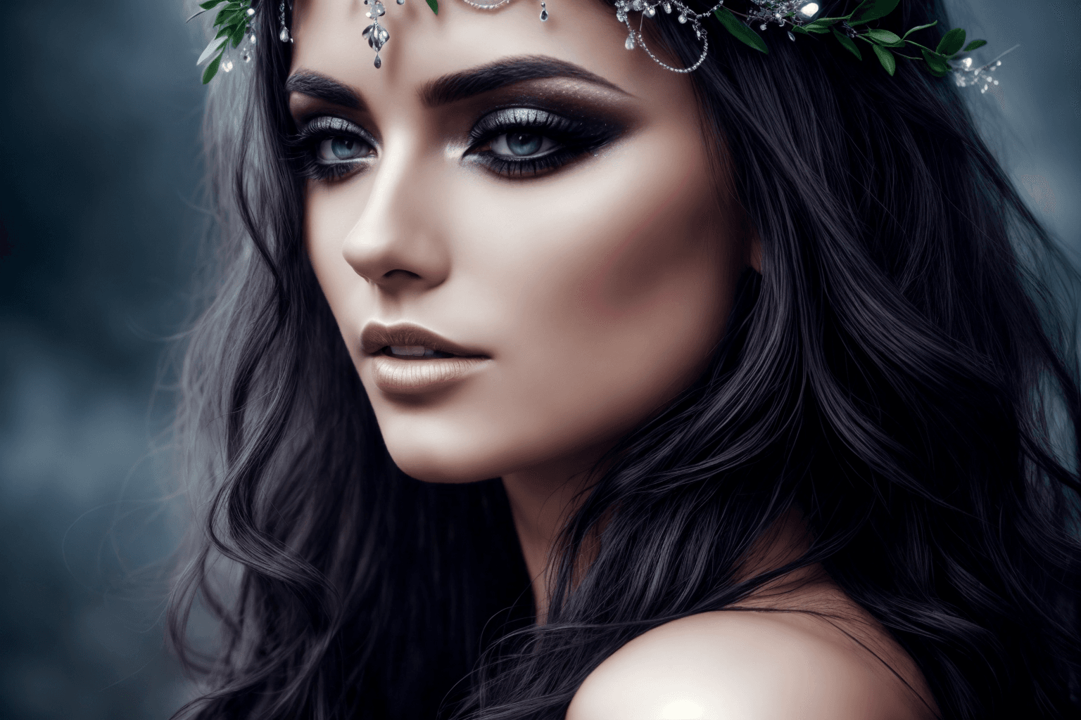 AI generated: Beautiful pagan druid, stonehenge, ritual, Victoria Frances, luis royo, (french:0. 3, italian:, Roma...