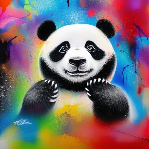 AI generated: panda in vibrant style