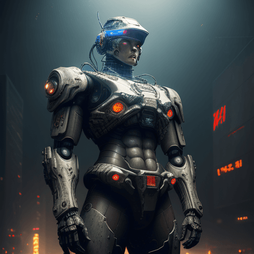 AI generated: Masterpiece, full-body shot, intricate raw photography. Cyberpunk, realistic, highly detailed 3D ren...