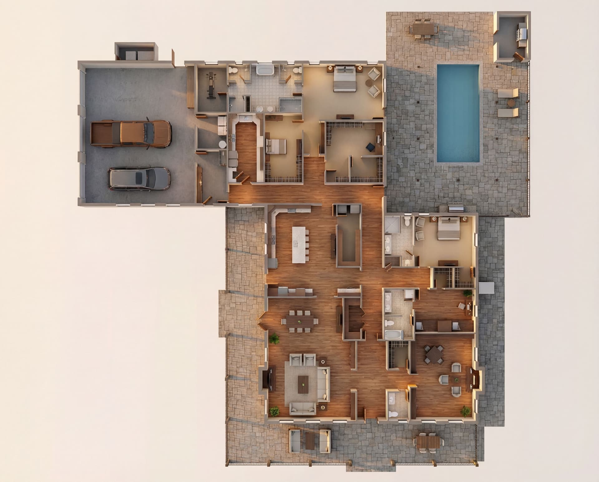 AI generated: Can you create a 3D floor plan of this plan please