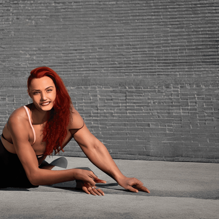 AI generated: 1 young beautiful bodybuilder woman wearing symbiote with a wide jaw, full body visible, soft smile,...