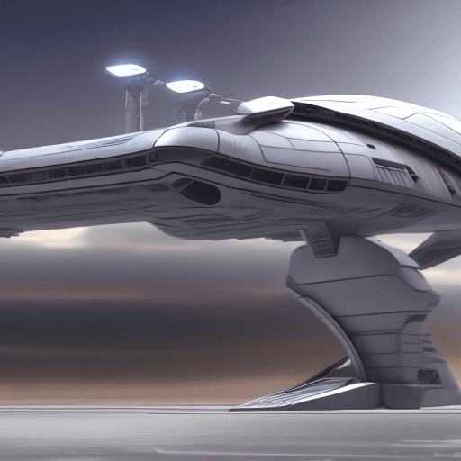 AI generated: side shot of a search bar-shaped spaceship, highluy detailed, realistic, photorrealistic