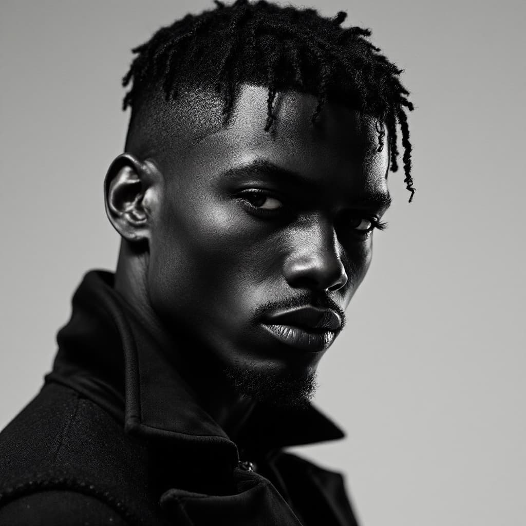AI generated: BLACK MAN IN COUTURE HIGH FASHION 