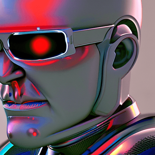 AI generated: portrait of robot Terminator, cyborg, evil, in dynamics, highly detailed, packed with hidden details...