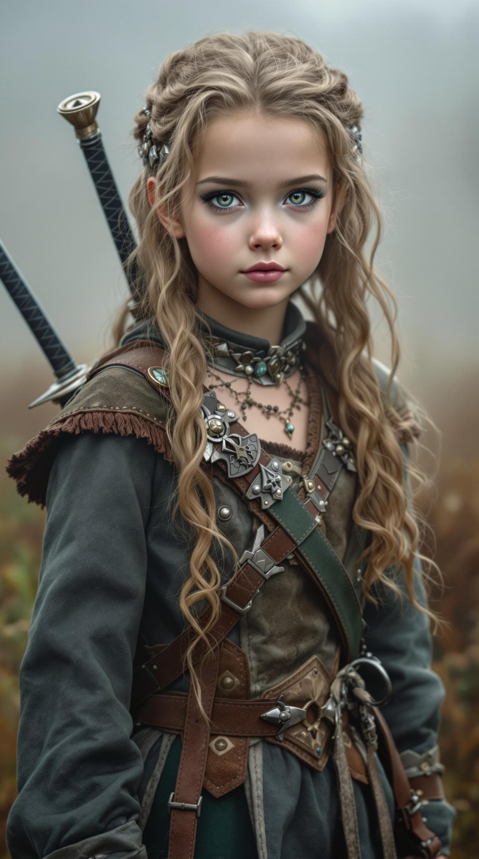 AI generated: a professional photo of a exceptionally of the most beautiful Scottish girl in the world, (age 7), (...